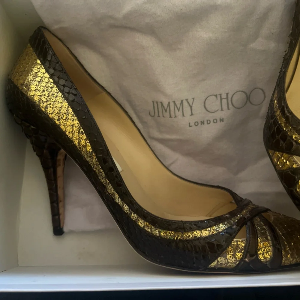 Jimmy Choo Python Heels 40 - Picture 2 of 7